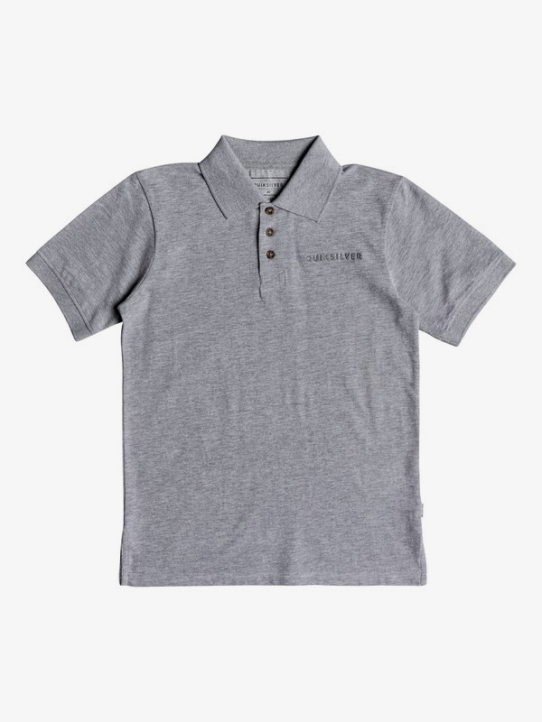 quiksilver, Boy's 8-16 Tori Pass Short Sleeve Polo Shirt, LIGHT GREY HEATHER (sgrh) 0 Boy's 8-16 Tori Pass Short Sleeve Polo Shirt Grey EQBKT03189 Quiksilver