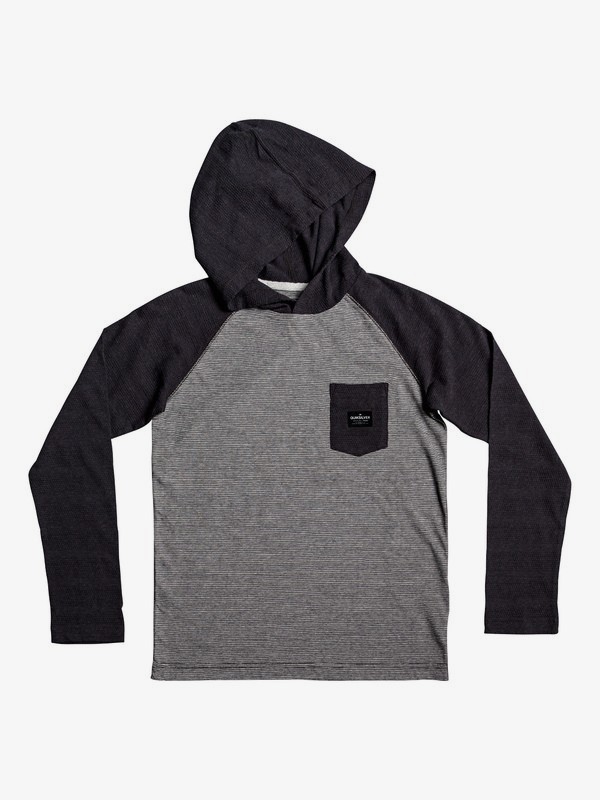 quiksilver, Boy's 8-16 Michi Long Sleeve Hooded Top, DARK GREY HEATHER (krph) 0 Boy's 8-16 Michi Long Sleeve Hooded Top Black EQBKT03204 Quiksilver