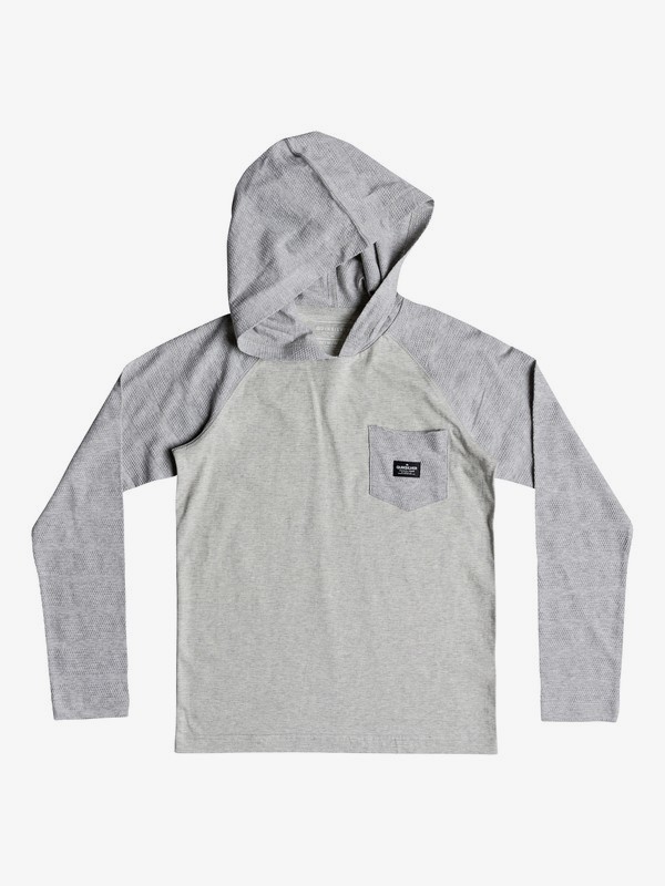 quiksilver, Boy's 8-16 Michi Long Sleeve Hooded Top, LIGHT GREY HEATHER (sjsh) 0 Boy's 8-16 Michi Long Sleeve Hooded Top Grey EQBKT03204 Quiksilver