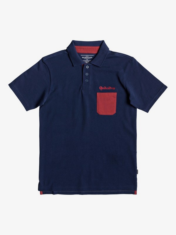 quiksilver, Good Ad Vice - Short Sleeve Polo Shirt for Boys 8-16, MEDIEVAL BLUE (bte0) 0 Good Ad Vice - Short Sleeve Polo Shirt for Boys 8-16 Blue EQBKT03217 Quiksilver