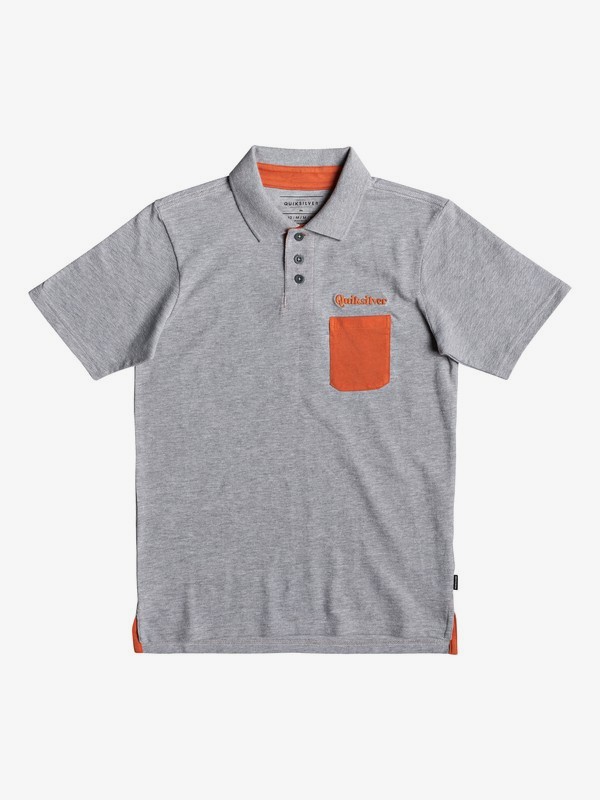quiksilver, Good Ad Vice - Short Sleeve Polo Shirt for Boys 8-16, LIGHT GREY HEATHER (sjsh) 0 Good Ad Vice - Short Sleeve Polo Shirt for Boys 8-16 Grey EQBKT03217 Quiksilver