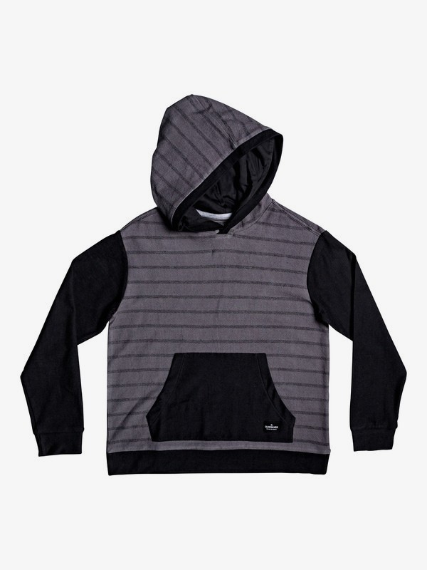 quiksilver, Boy's 8-16 Coffs Water Long Sleeve Hooded Top, QUIET SHADE STRIPED HOODY (kze3) 0 Boy's 8-16 Coffs Water Long Sleeve Hooded Top Black EQBKT03230 Quiksilver