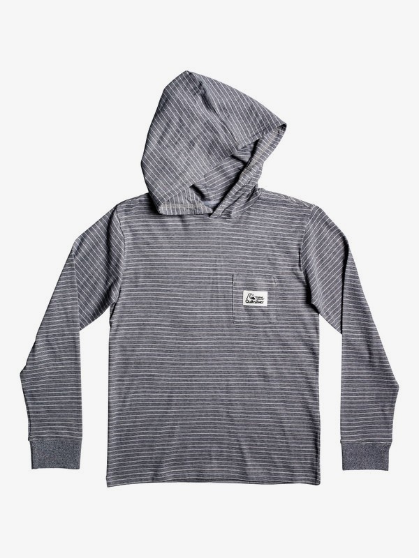 quiksilver, Zermet Hooded Long Sleeve Pocket Tee, MICRO CHIP ZERMET (szh3) 0 Zermet Hooded Long Sleeve Pocket Tee Grey EQBKT03232 Quiksilver