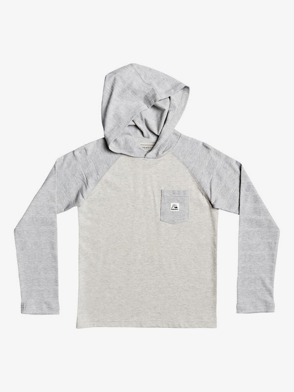 quiksilver, Boys 8-16 Michi Long Sleeve Hooded Top, LIGHT GREY HEATHER (sjsh) 0 Boys 8-16 Michi Long Sleeve Hooded Top Grey EQBKT03247 Quiksilver