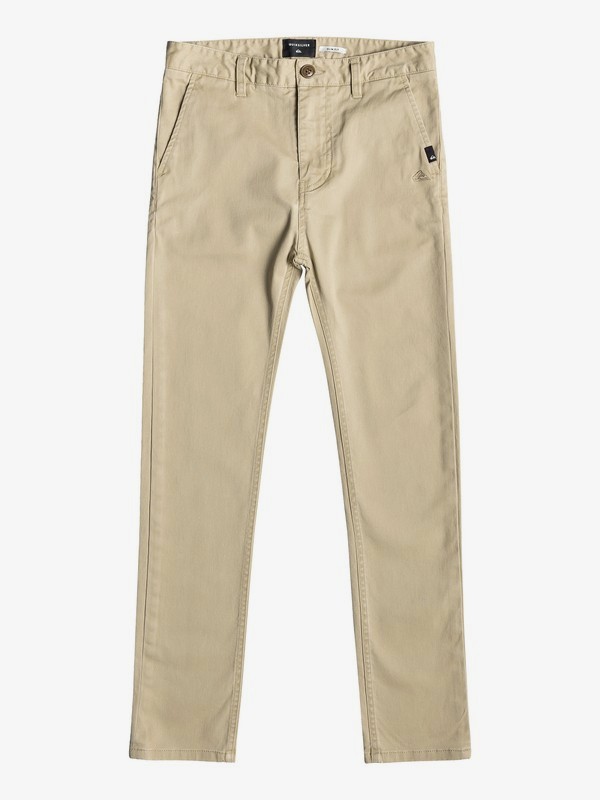 quiksilver, Krandy - Slim Fit Chinos for Boys 8-16, PLAGE (ckk0) 0 Krandy - Slim Fit Chinos for Boys 8-16 Brown EQBNP03072 Quiksilver