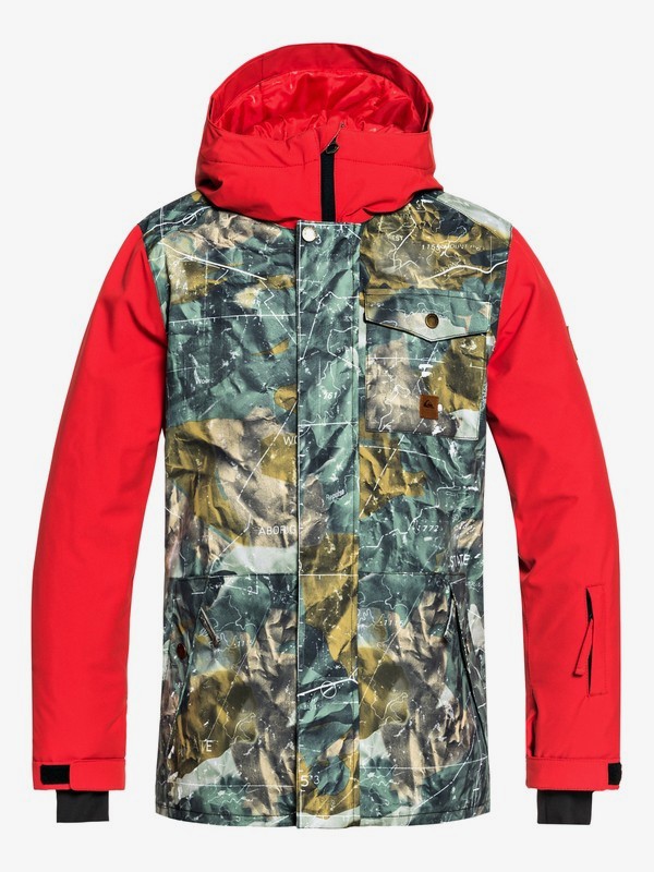 quiksilver, Boy's 8-16 Ridge Snow Jacket, GRAPE LEAF_TANENBAUM (cre2) 0 Boy's 8-16 Ridge Snow Jacket Brown EQBTJ03072 Quiksilver