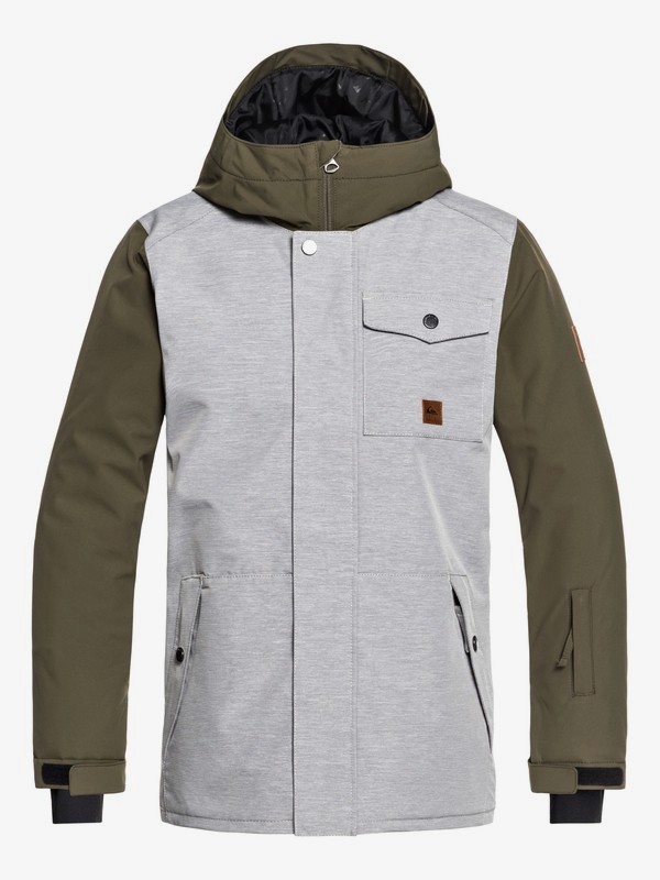 quiksilver, Boy's 8-16 Ridge Snow Jacket, GREY HEATHER (kpgh) 0 Boy's 8-16 Ridge Snow Jacket Black EQBTJ03072 Quiksilver