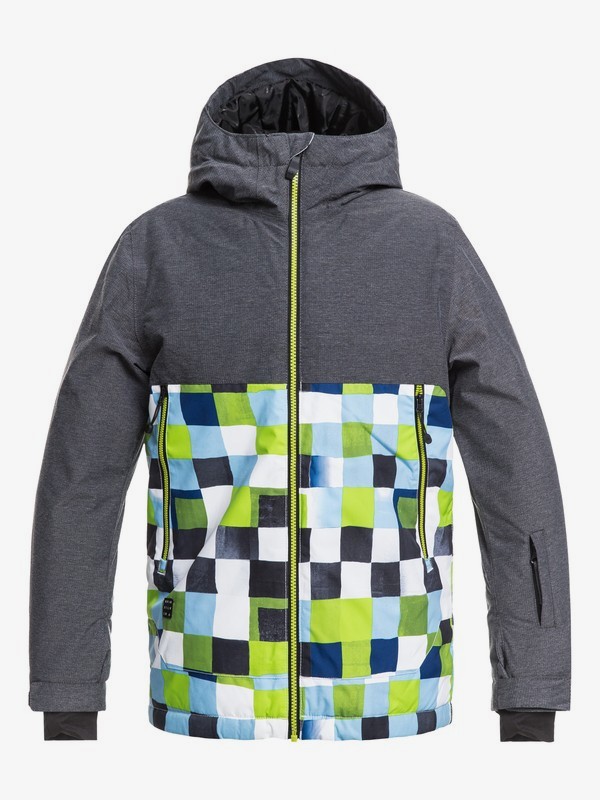 quiksilver, Sierra - Chaqueta Para Nieve para Chicos 8-16, LIME GREEN_CHECK ATOMIC (gjz2) 0 Sierra - Chaqueta Para Nieve para Chicos 8-16 Verde EQBTJ03076 Quiksilver