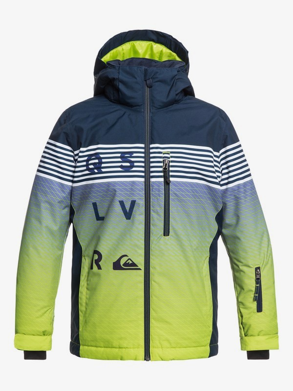 quiksilver, Boy's 8-16 Mission Snow Jacket, LIME GREEN_BLOCK VOLLEY YOUTH (gjz6) 0 Boy's 8-16 Mission Snow Jacket Green EQBTJ03077 Quiksilver