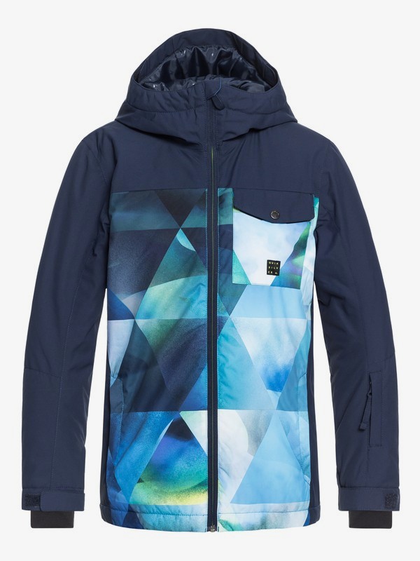 quiksilver, Boy's 8-16 Mission Block Snow Jacket, LIME GREEN_STRETCH THE UNIVERS (gjz5) 0 Boy's 8-16 Mission Block Snow Jacket Green EQBTJ03080 Quiksilver