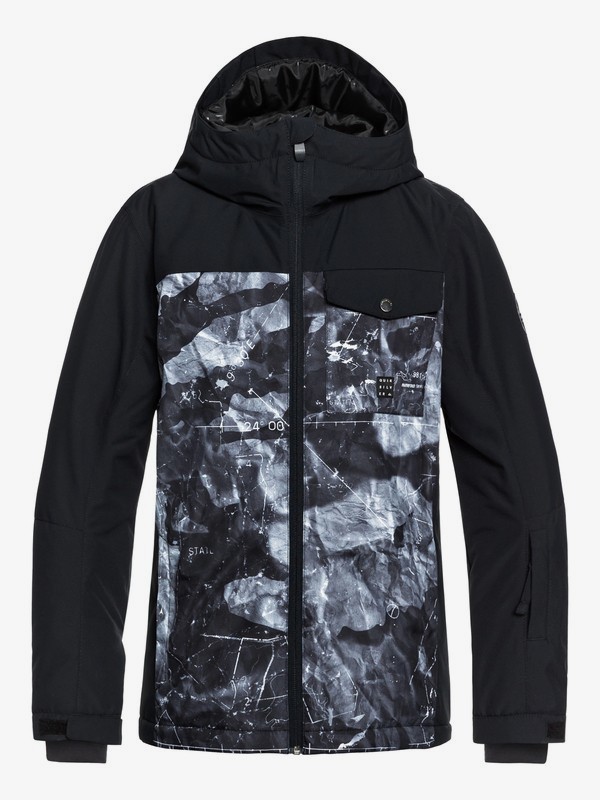 quiksilver, Boy's 8-16 Mission Block Snow Jacket, BLACK_TANNENBAUM (kvj8) 0 Boy's 8-16 Mission Block Snow Jacket Black EQBTJ03080 Quiksilver