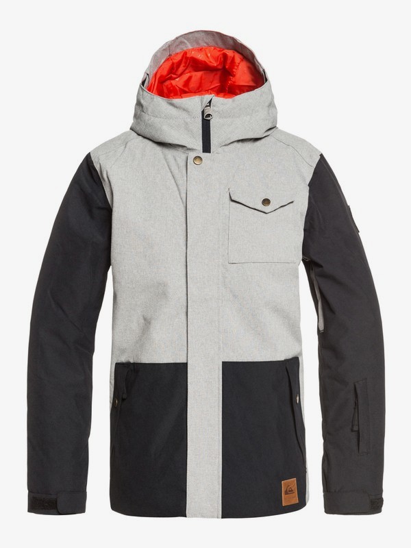 quiksilver, Ridge Snow Jacket, LIGHT GREY HEATHER (sgrh) 0 Ridge Snow Jacket Grey EQBTJ03091 Quiksilver