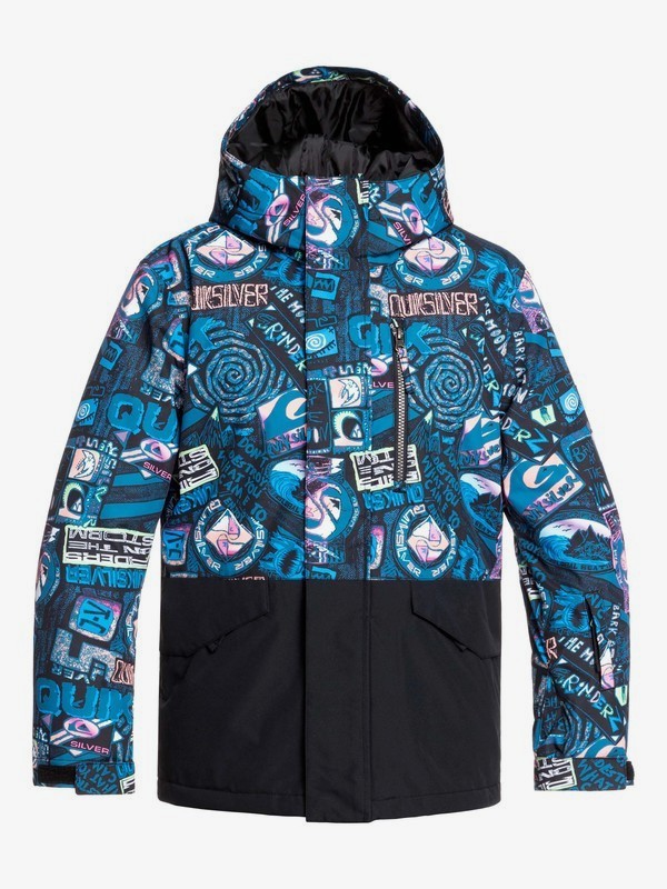 quiksilver, Mission Block - Veste de snow pour Garçon 8-16 ans, BLACK BARK TO THE MOON (kvj7) 0 Mission Block - Veste de snow pour Garçon 8-16 ans Noir EQBTJ03101 Quiksilver