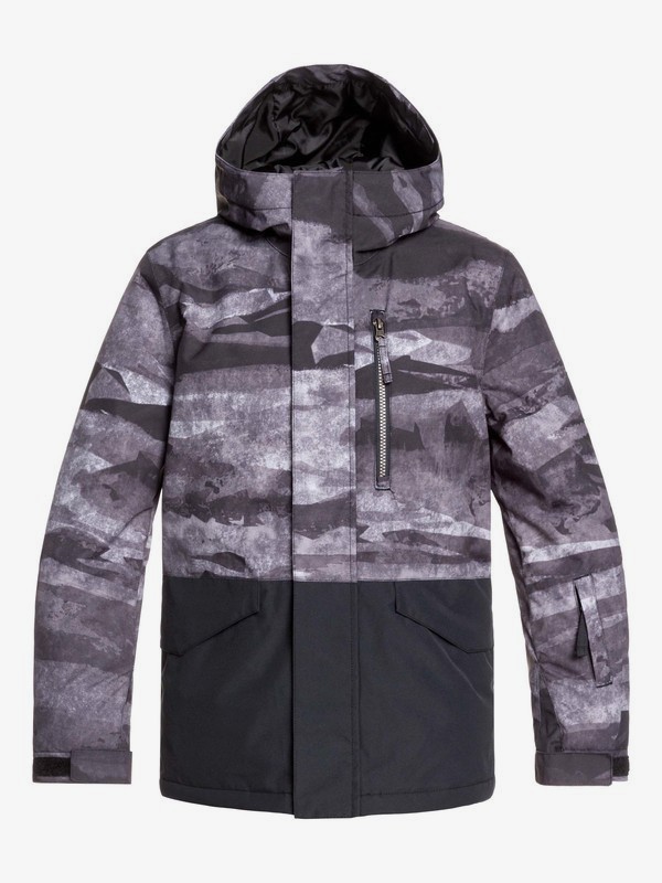 quiksilver, Mission Block - Snow Jacket, BLACK MATTE PAINTING (kvm9) 0 Mission Block - Snow Jacket Black EQBTJ03101 Quiksilver