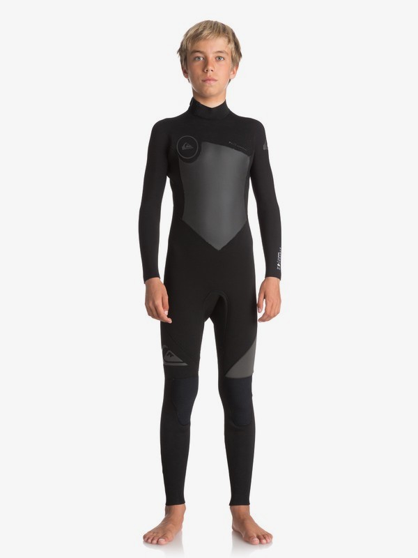 quiksilver, Boy's 8-16 3/2mm Syncro Series Back Zip GBS Wetsuit, BLACK/ BLACK/ JET BLACK (xkkk) 0 Boy's 8-16 3/2mm Syncro Series Back Zip GBS Wetsuit Black EQBW103023 Quiksilver