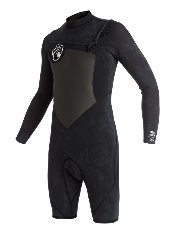 quiksilver, High Dye 2/2mm - Traje De Surf Primavera Con Cremallera En El Pecho, BLACK (kvj0) 0 High Dye 2/2mm - Traje De Surf Primavera Con Cremallera En El Pecho Negro EQBW403000 Quiksilver