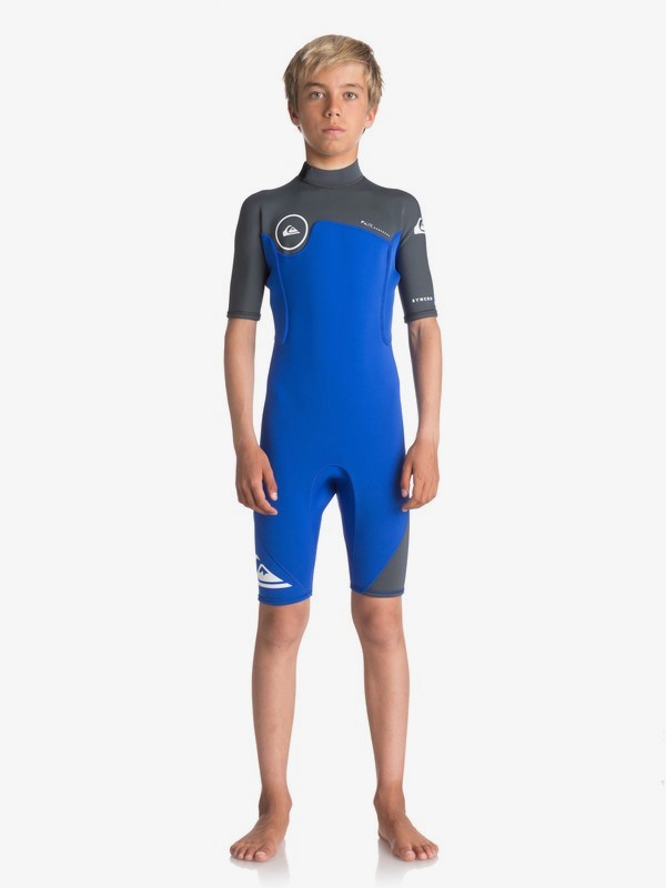 quiksilver, 2/2mm Syncro Series - Springsuit à manches courtes avec zip dans le dos pour Garçon 8-16 ans, HV ROYAL/ GUN METAL/ WHITE (xpkw) 0 2/2mm Syncro Series - Springsuit à manches courtes avec zip dans le dos pour Garçon 8-16 ans Violet EQBW503004 Quiksilver