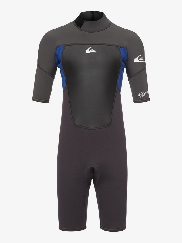 quiksilver, 2/2mm Prologue - Short Sleeve Back Zip Springsuit for Boys 8-16, JET BLACK/NITE BLUE (xkbb) 0 2/2mm Prologue - Short Sleeve Back Zip Springsuit for Boys 8-16 Black EQBW503008 Quiksilver