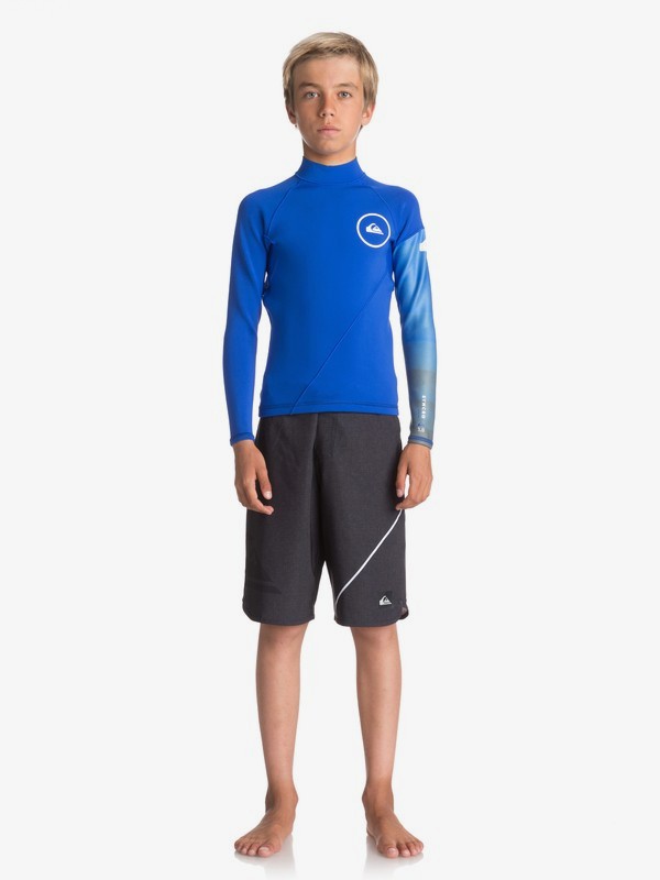 quiksilver, Boy's 8-16 1mm Syncro Series Long Sleeve Neoprene Surf Top, HV ROYAL/ GUN METAL/ WHITE (xpkw) 0 Boy's 8-16 1mm Syncro Series Long Sleeve Neoprene Surf Top Purple EQBW803003 Quiksilver