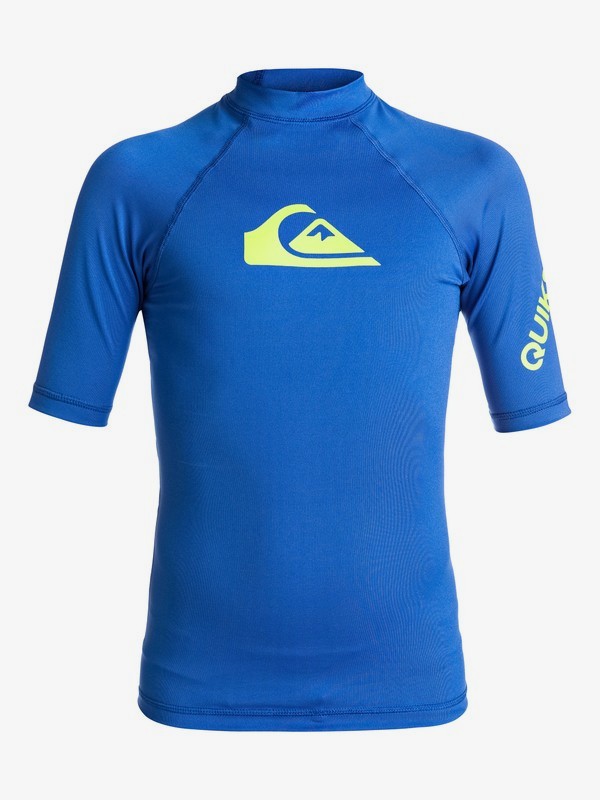 quiksilver, Boy's 8-16 All Time Short Sleeve UPF 50 Rashguard, TURKISH SEA (bqs0) 0 Boy's 8-16 All Time Short Sleeve UPF 50 Rashguard Blue EQBWR03006 Quiksilver