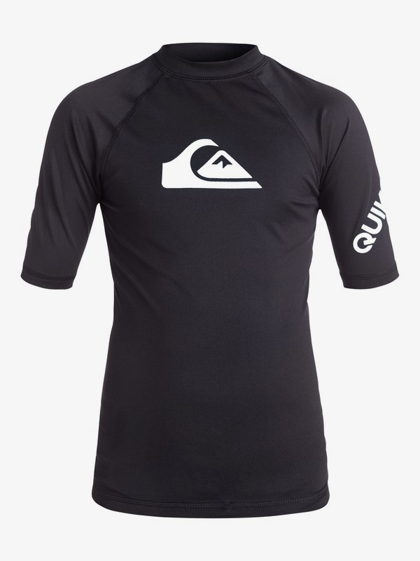 quiksilver, Boy's 8-16 All Time Short Sleeve UPF 50 Rashguard, BLACK (kvd0) 0 Boy's 8-16 All Time Short Sleeve UPF 50 Rashguard EQBWR03006 Quiksilver