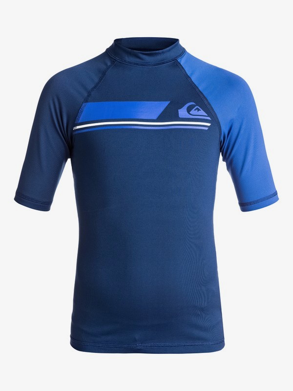 quiksilver, Active - Short Sleeve UPF 50 Rash Vest for Boys 8-16, NAVY (bte0) 0 Active - Short Sleeve UPF 50 Rash Vest for Boys 8-16 EQBWR03036 Quiksilver