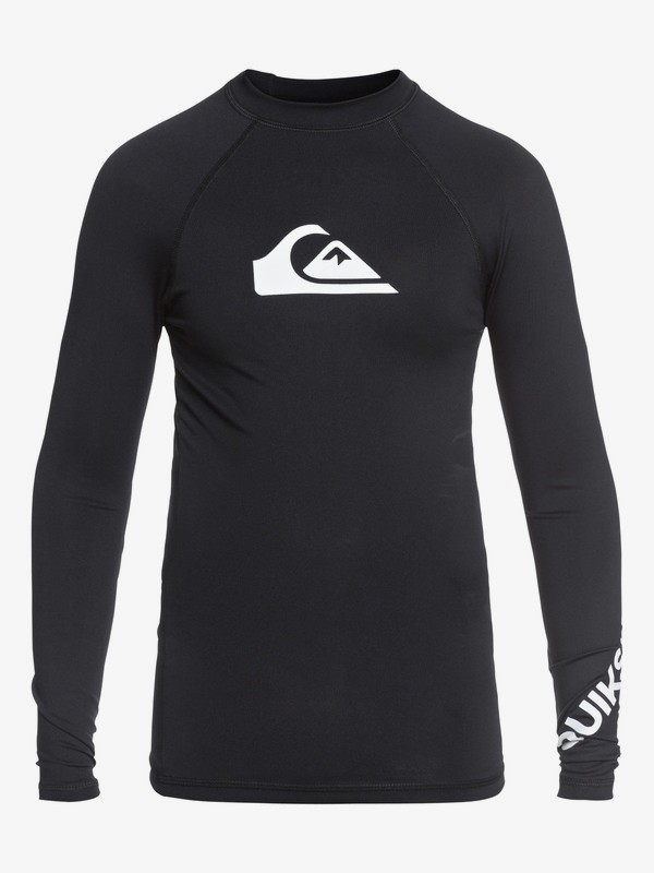 quiksilver, Boy's 8-16 All Time Long Sleeve UPF 50 Rash Guard, BLACK (kvj0) 0 Boy's 8-16 All Time Long Sleeve UPF 50 Rash Guard Black EQBWR03047 Quiksilver