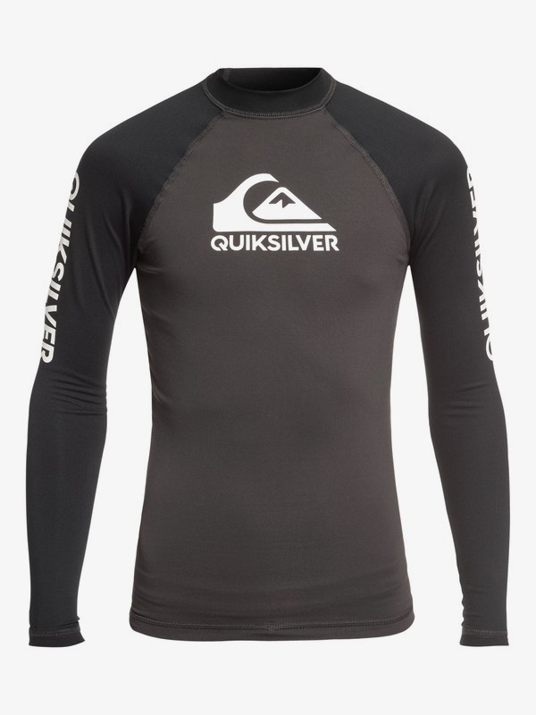 quiksilver, On Tour - Licra de Manga Larga con Protección Solar UPF 50 para Chicos 8-16, TARMAC (kta0) 0 On Tour - Licra de Manga Larga con Protección Solar UPF 50 para Chicos 8-16 Negro EQBWR03057 Quiksilver