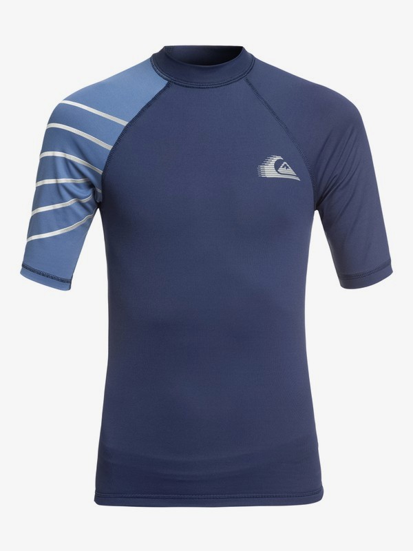 quiksilver, Boy's 8-16 Active Short Sleeve UPF 50 Rash guard, BIJOU BLUE (bng0) 0 Boy's 8-16 Active Short Sleeve UPF 50 Rash guard EQBWR03058 Quiksilver