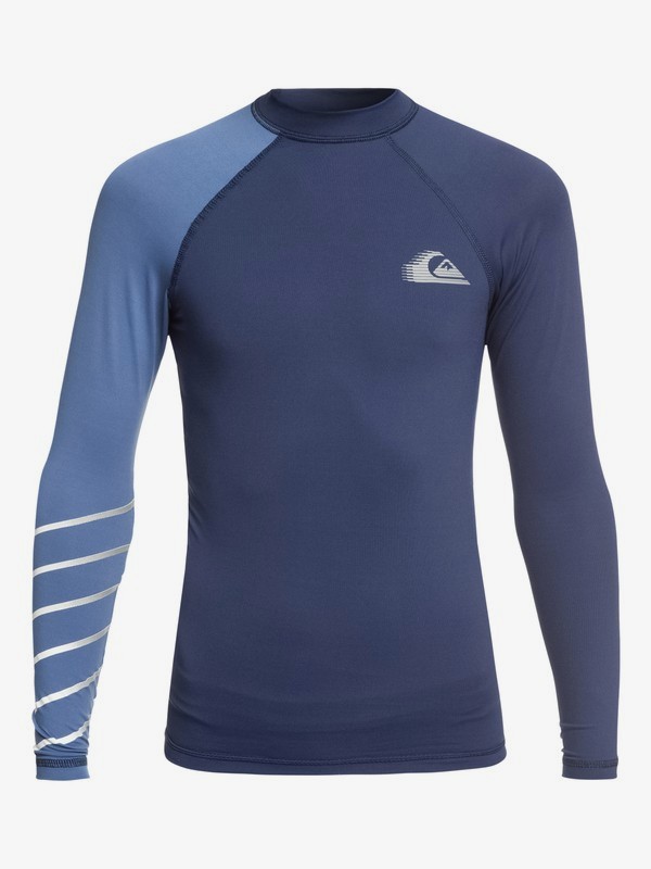 quiksilver, Boy's 8-16 Active Long Sleeve UPF 50 Rash guard, BIJOU BLUE (bng0) 0 Boy's 8-16 Active Long Sleeve UPF 50 Rash guard EQBWR03059 Quiksilver