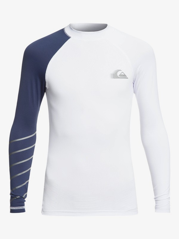 quiksilver, Boy's 8-16 Active Long Sleeve UPF 50 Rash guard, WHITE (wbb0) 0 Boy's 8-16 Active Long Sleeve UPF 50 Rash guard White EQBWR03059 Quiksilver