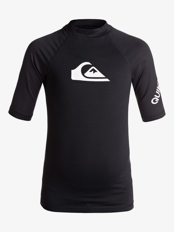 quiksilver, Boy's 8-16 All Time Short Sleeve UPF 50 Rash Guard, BLACK (kvj0) 0 Boy's 8-16 All Time Short Sleeve UPF 50 Rash Guard Black EQBWR03060 Quiksilver