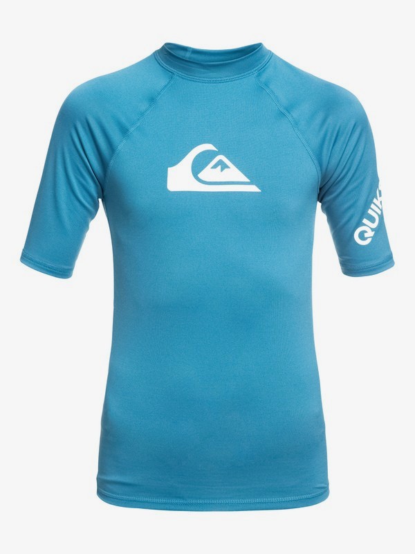 quiksilver, Boy's 8-16 All Time Short Sleeve UPF 50 Rashguard, SOUTHERN OCEAN (bpb0) 0 Boy's 8-16 All Time Short Sleeve UPF 50 Rashguard Blue EQBWR03074 Quiksilver