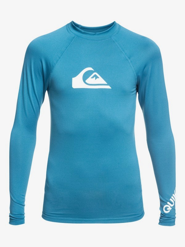 quiksilver, Boy's 8-16 All Time Long Sleeve UPF 50 Rashguard, SOUTHERN OCEAN (bpb0) 0 Boy's 8-16 All Time Long Sleeve UPF 50 Rashguard Blue EQBWR03075 Quiksilver