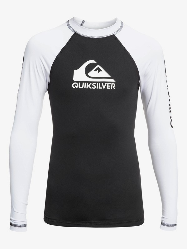 quiksilver, On Tour - Licra de Manga Larga con Protección Solar UPF 50 para Chicos 8-16, BLACK (kvj0) 0 On Tour - Licra de Manga Larga con Protección Solar UPF 50 para Chicos 8-16 Negro EQBWR03078 Quiksilver