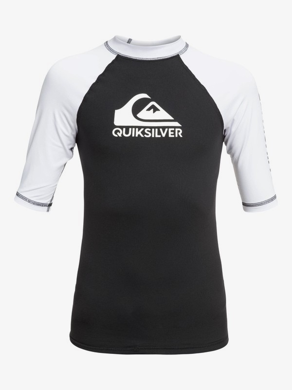 quiksilver, On Tour - Licra de Manga Corta con Protección Solar UPF 50 para Chicos 8-16, BLACK (kvj0) 0 On Tour - Licra de Manga Corta con Protección Solar UPF 50 para Chicos 8-16 Negro EQBWR03079 Quiksilver