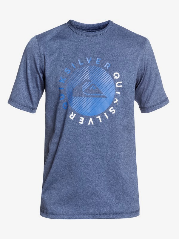 quiksilver, Boy's 8-16 Razors Short Sleeve UPF 50 Surf Tee, DARK DENIM HEATHER (brqh) 0 Boy's 8-16 Razors Short Sleeve UPF 50 Surf Tee Blue EQBWR03083 Quiksilver