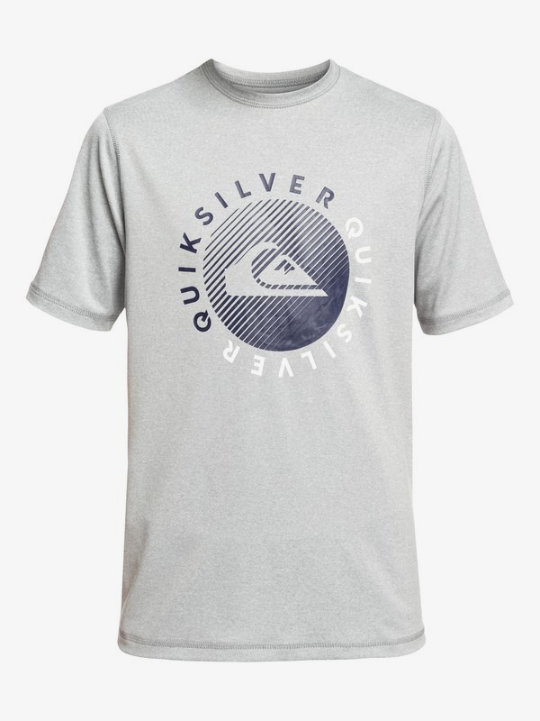 quiksilver, Boy's 8-16 Razors Short Sleeve UPF 50 Surf Tee, LIGHT GREY HEATHER (sgrh) 0 Boy's 8-16 Razors Short Sleeve UPF 50 Surf Tee Grey EQBWR03083 Quiksilver