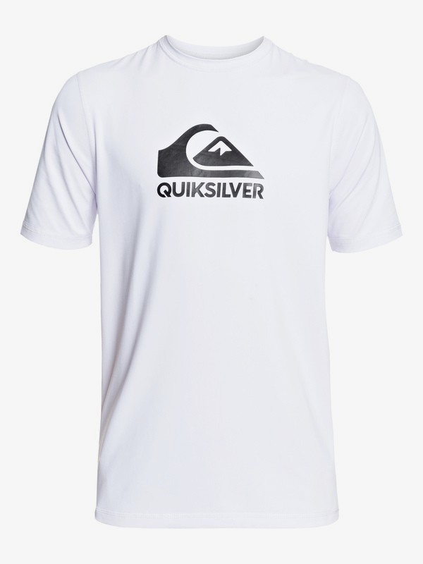 quiksilver, Boy's 8-16 Solid Streak Short Sleeve UPF 50 Surf Tee, WHITE (wbb0) 0 Boy's 8-16 Solid Streak Short Sleeve UPF 50 Surf Tee White EQBWR03084 Quiksilver