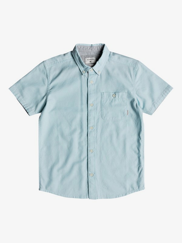 quiksilver, Boy's 8-16 Waterfalls Short Sleeve Shirt, AQUATIC (bfm0) 0 Boy's 8-16 Waterfalls Short Sleeve Shirt Blue EQBWT03201 Quiksilver