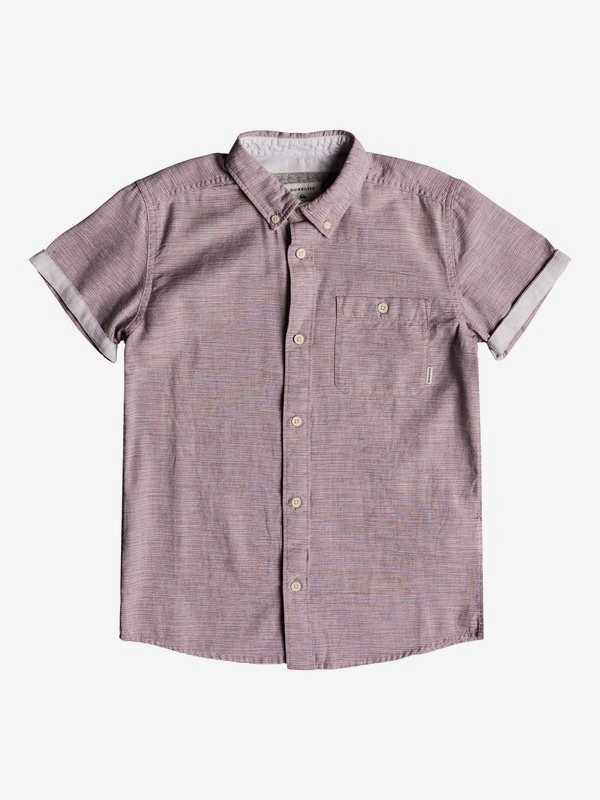 quiksilver, Boy's 8-16 Waterfalls Short Sleeve Shirt, VINEYARD WINE (rsc0) 0 Boy's 8-16 Waterfalls Short Sleeve Shirt Red EQBWT03201 Quiksilver