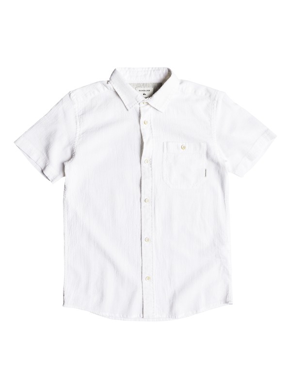 quiksilver, New Time Box - Short Sleeve Shirt for Boys 8-16, SNOW WHITE (wbk0) 0 New Time Box - Short Sleeve Shirt for Boys 8-16 White EQBWT03212 Quiksilver