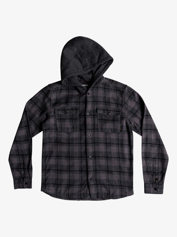 quiksilver, Boy's 8-16 Snap Up Long Sleeve Shirt, MGH SNAP UP (kpv1) 0 Boy's 8-16 Snap Up Long Sleeve Shirt Black EQBWT03222 Quiksilver