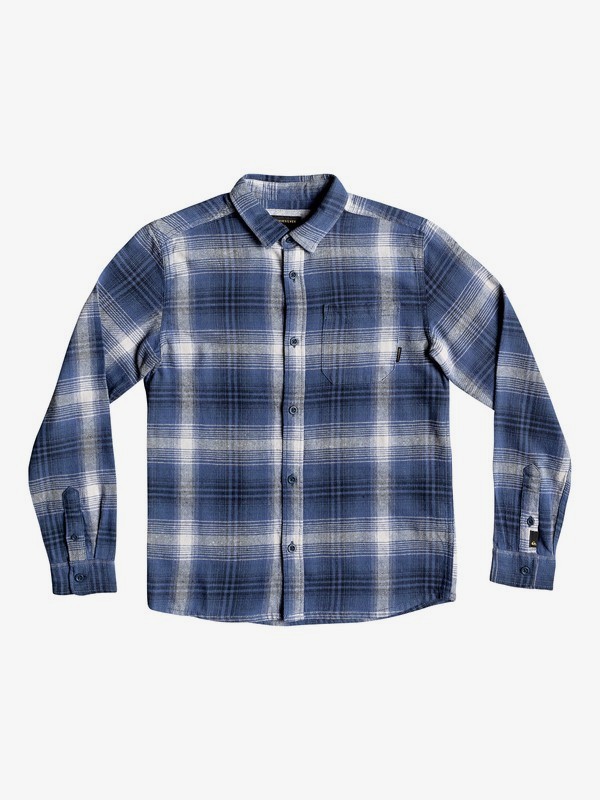 quiksilver, Boy's 8-16 Fatherfly Long Sleeve Shirt, NAVY BLAZER FATHERFLY CHECK (byj1) 0 Boy's 8-16 Fatherfly Long Sleeve Shirt Blue EQBWT03225 Quiksilver