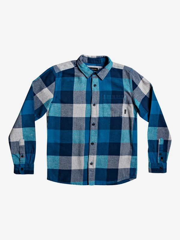quiksilver, Motherfly Flannel - Camisa de manga larga para Chicos 8-16, CRYSTAL TEAL MOTHERFLY (brn1) 0 Motherfly Flannel - Camisa de manga larga para Chicos 8-16 Azul EQBWT03227 Quiksilver