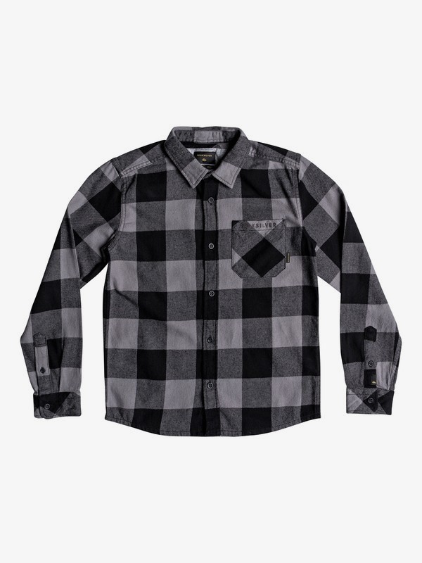 quiksilver, Motherfly Flannel - Langarm-Hemd für Jungen 8-16, BLACK MOTHER FLANNEL Y (kvj1) 0 Motherfly Flannel - Langarm-Hemd für Jungen 8-16 Schwarz EQBWT03227 Quiksilver