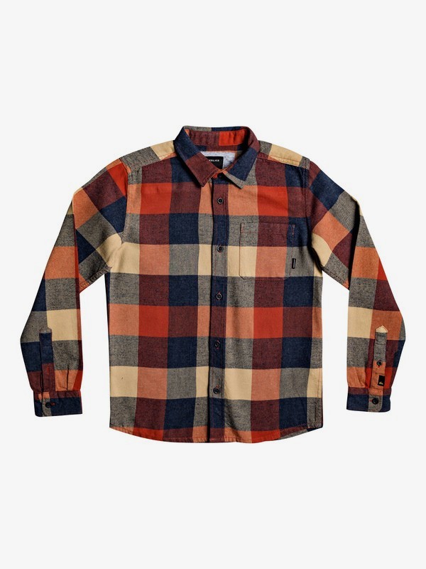 quiksilver, Boy's 8-16 Motherfly Flannel Long Sleeve Shirt, BURNT BRICK MOTHERFLY (mpm1) 0 Boy's 8-16 Motherfly Flannel Long Sleeve Shirt Pink EQBWT03227 Quiksilver