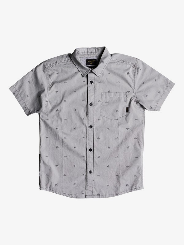 quiksilver, Boy's 8-16 Fuji Short Sleeve Shirt, SLEET FUJI MINI MO (szp6) 0 Boy's 8-16 Fuji Short Sleeve Shirt Grey EQBWT03228 Quiksilver