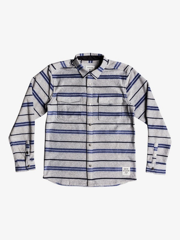 quiksilver, Boy's 8-16 Surf Days Long Sleeve Shirt, LGH SURF DAYS STRIPE (sjs6) 0 Boy's 8-16 Surf Days Long Sleeve Shirt Grey EQBWT03229 Quiksilver