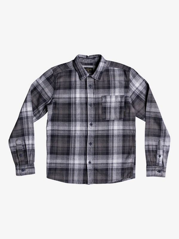 quiksilver, Boy's 8-16 Fatherfly Long Sleeve Shirt, BLUE NIGHT FATHERFLY CHECK (bst1) 0 Boy's 8-16 Fatherfly Long Sleeve Shirt Blue EQBWT03230 Quiksilver
